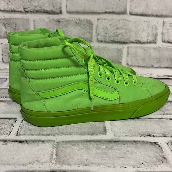 Vans Sk8 Hi Pro Classic Neon Green Skate Shoes Sneakers Mens 6.5 Womens 8 Hi-Top - Picture 2 of 11